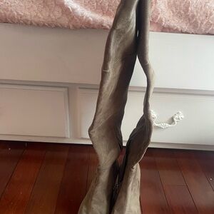 BP Suede Brown Heeled Boots for Women